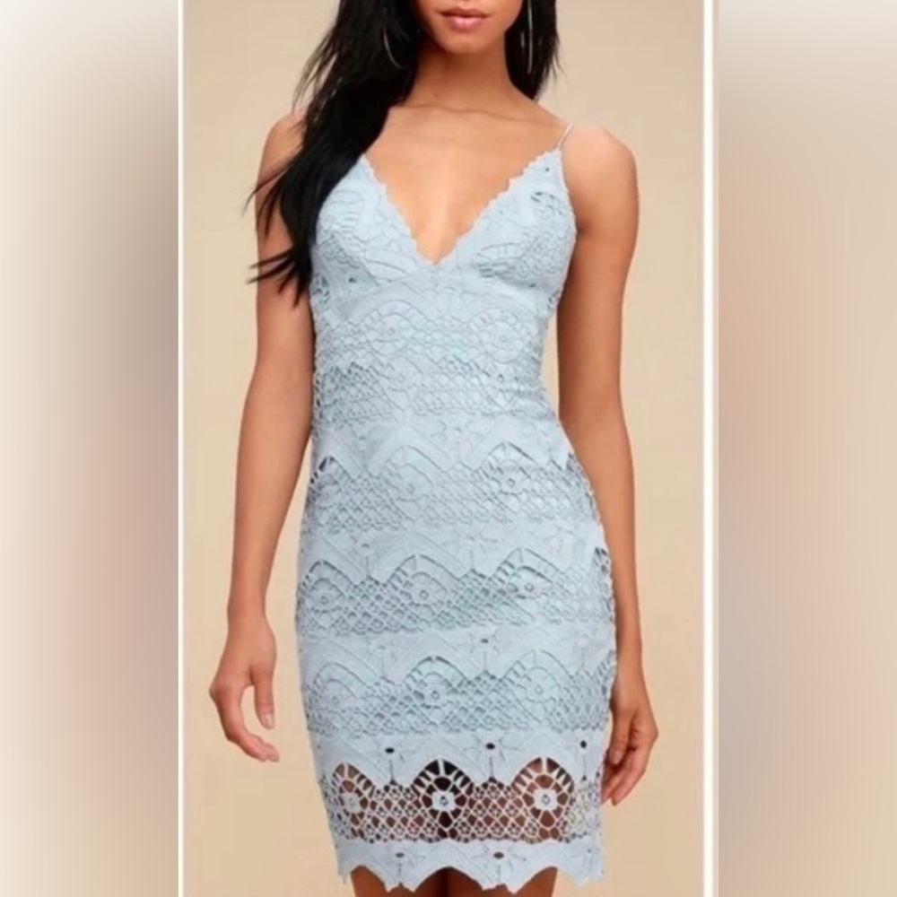 Lulus dark green lace dress